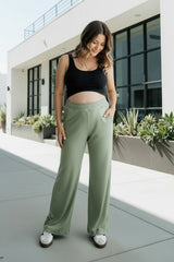 Ladies Bamboo Wide Leg Pants | Sage