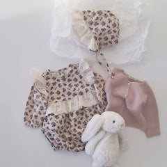 TinyNest Hooded Long Sleeve Newborn Romper - Soft Cotton Comfort