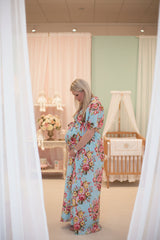 Mulmul Front Back Buttoned Hospital Kaftan Gown Exclusive