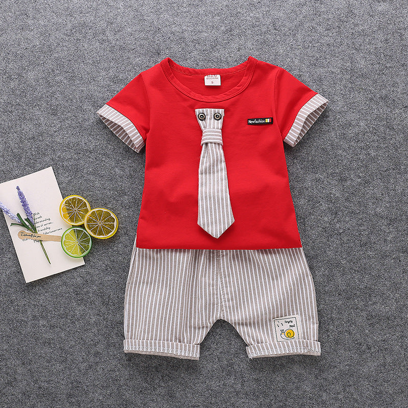 Children's Korean Summer Short-sleeved Two-piece Suit