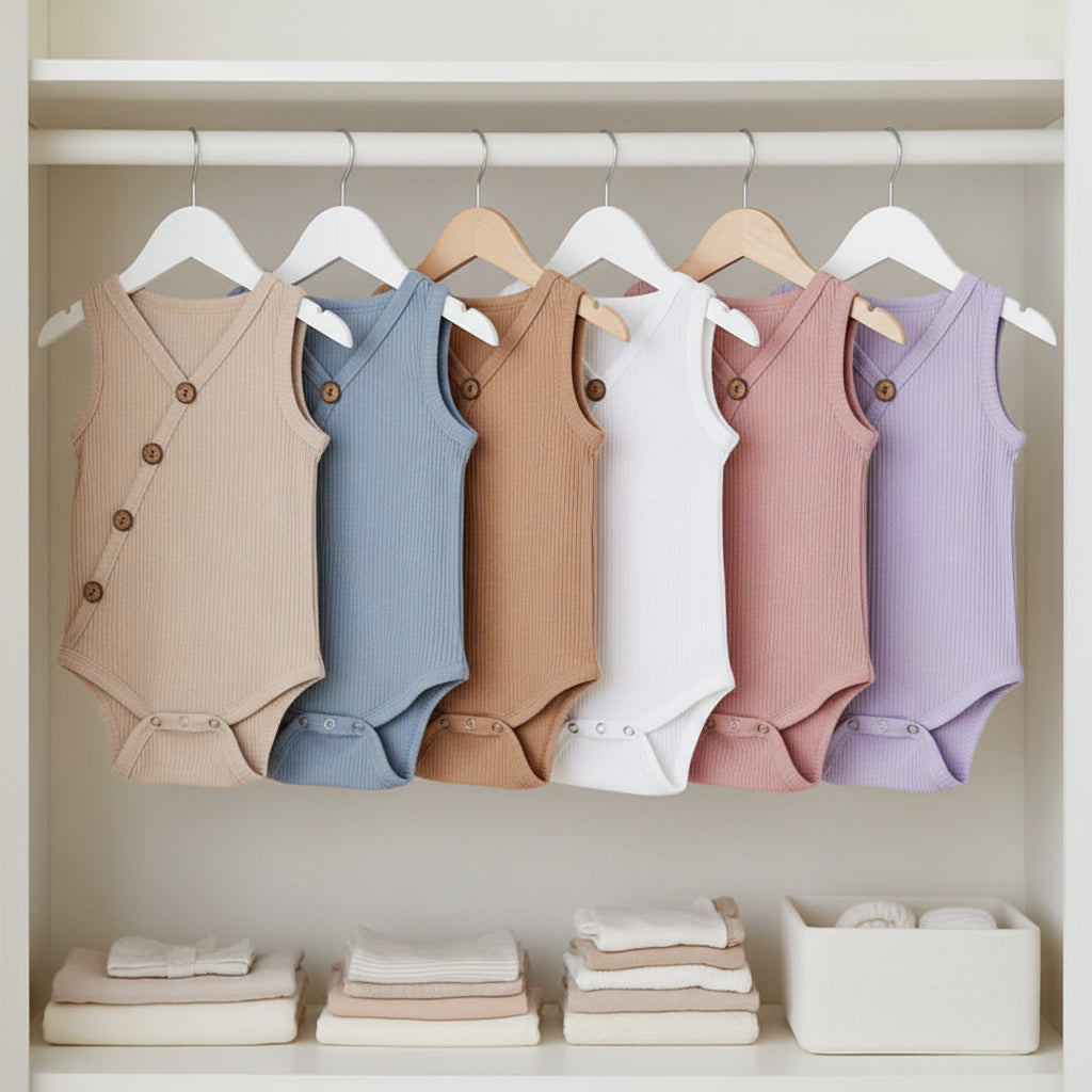 Newborn Baby Solid Bodysuit Kids Clothes Boys Girl Jumpsuit