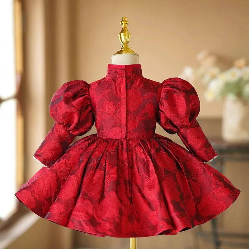 Girl's Fashion Birthday Baptism Princess Ball Gown Children's Host Piano Performance Wedding Dress y1440