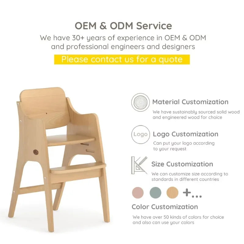 Services Baby Products Multifunctional Adjustable Wooden Adult Infant Toddler Feeding Dining High Chair
