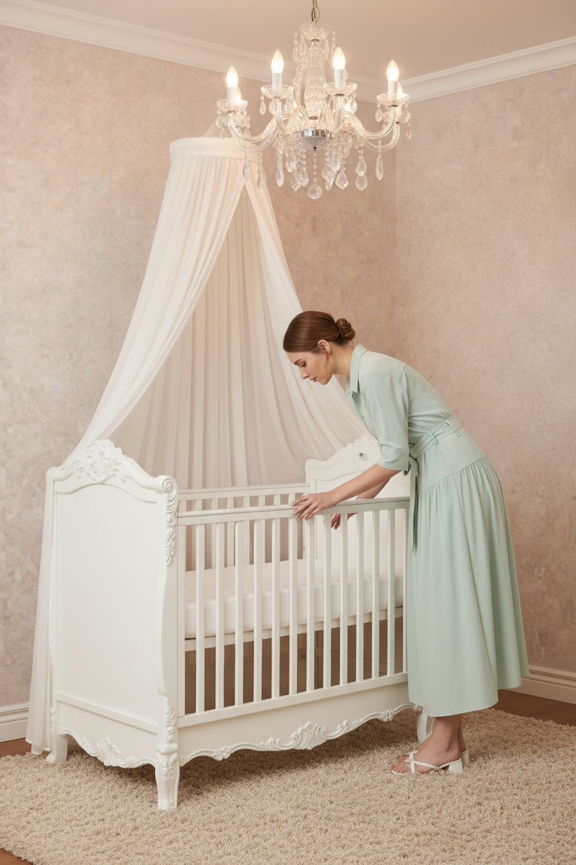 Cotton Yoke Gathered Dress-Mint