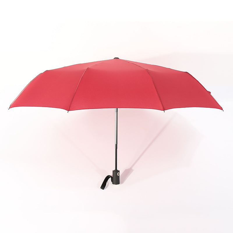 Self-opening Umbrella Ten-bone Three-fold Vinyl Sun Umbrella Sunny And Rainy Dual-use Business Plus Size Windproof Advertising Gift Umbrella
