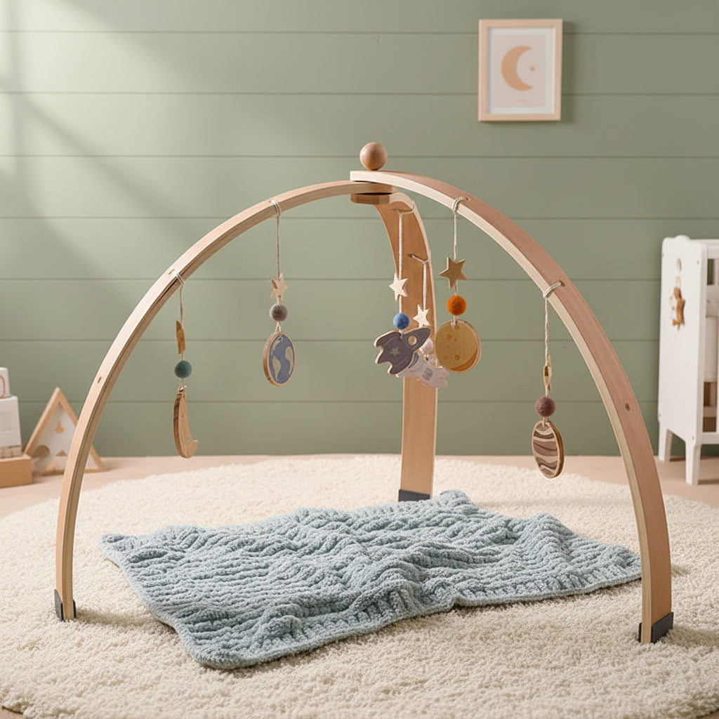 Triangle Rack Wooden Fitness Equipment Newborn Baby Crib Toy