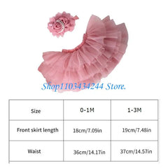 Multilayer Baby Dress Flower Headband Photoshoots Clothes Newborn Photo Supply