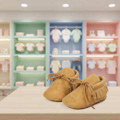 Newborn Baby Shoes First Walkers Leather Moccasin Sneakers Soft Rubber Sole