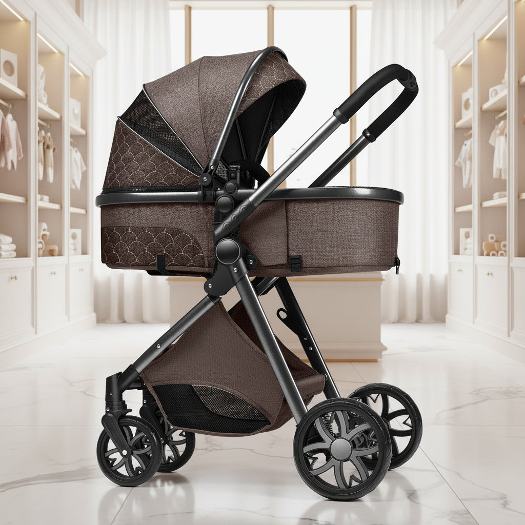 Lightweight Folding Two Way Shock Absorbing Newborn Baby Stroller
