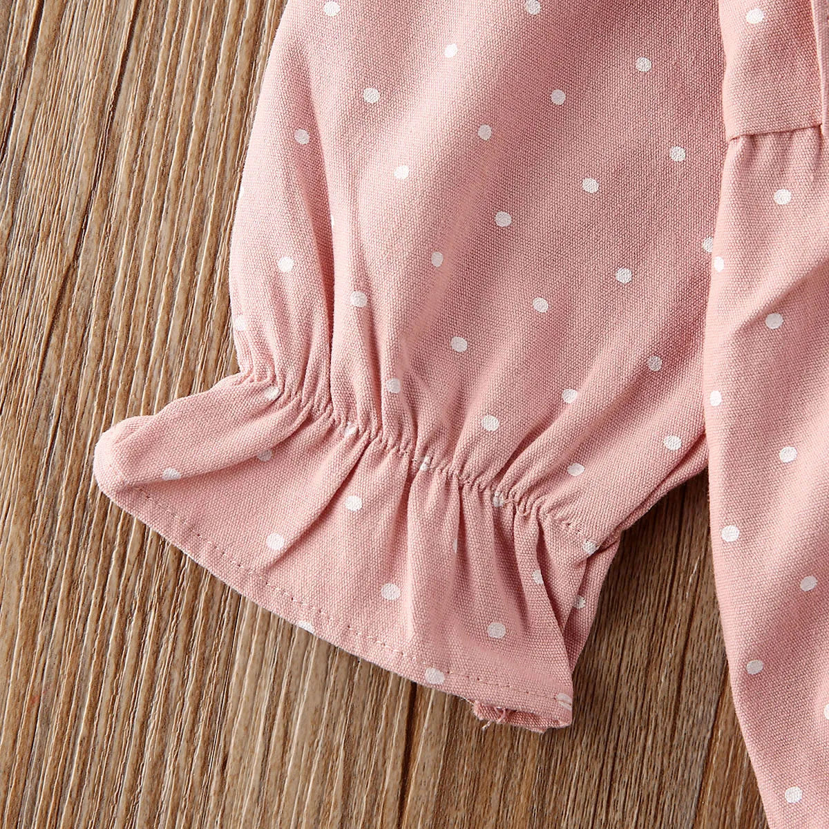 Polka Dot Long-sleeved Jumpsuit Newborn Ruffled Romper