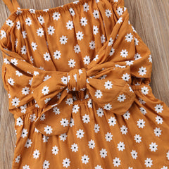 Leora Summer Romper Newborn Baby Girl Strap Bowknot Floral Romper Polka Dot Jumpsuit Outfits Sunsuit