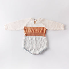 Knitted woolen bodysuit, bag fart, romper, romper