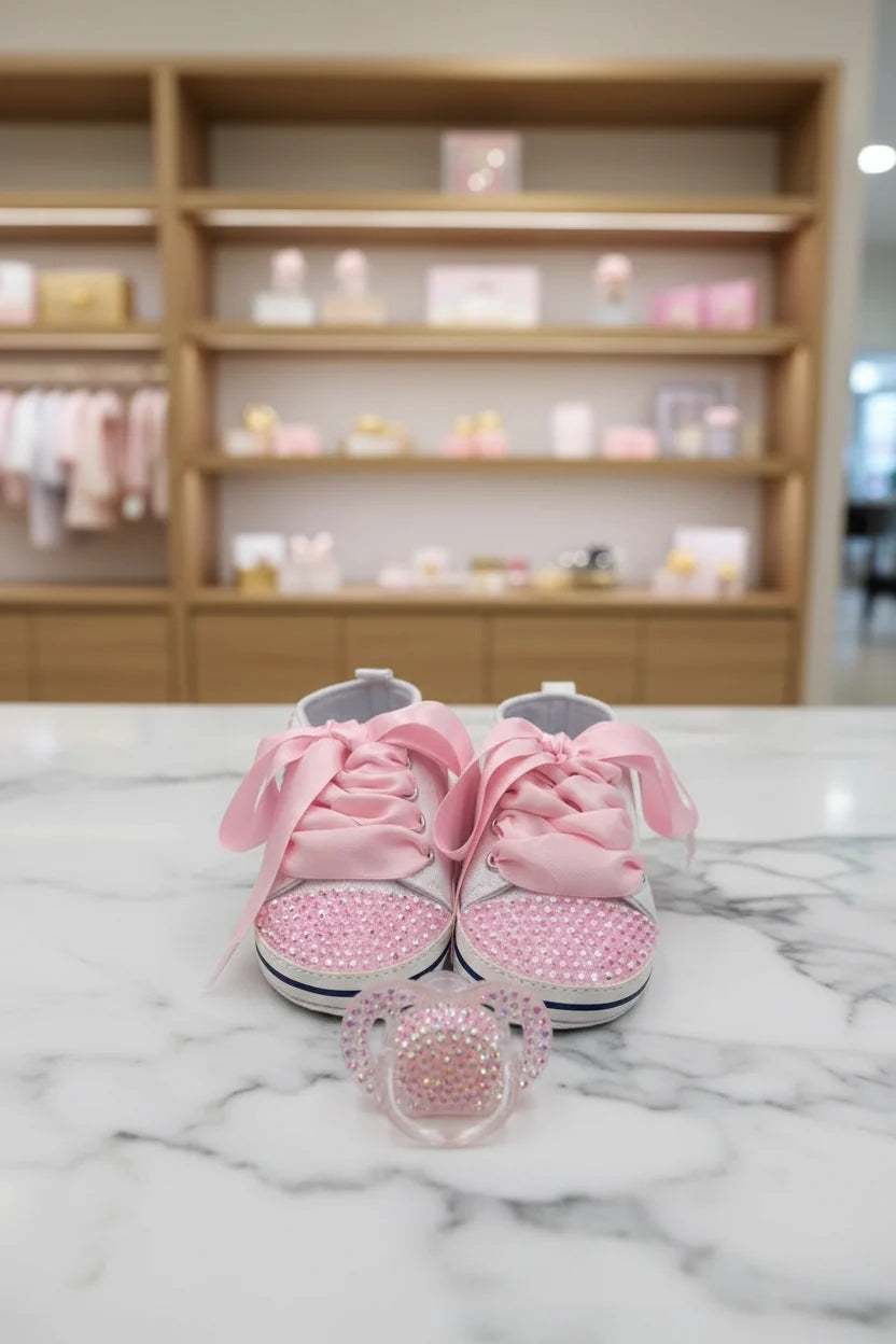 Dollbling Exclusive Name Print Moccasin Baby Shoes