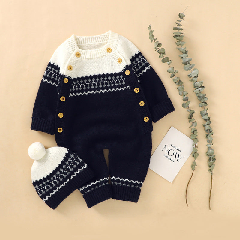 Men's And Women's Baby Cotton Sweater Crawling Clothes