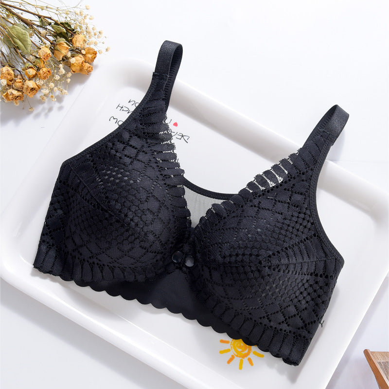 Pregnancy Breastfeeding Bra Front  Steel Ring Lace Gather Type