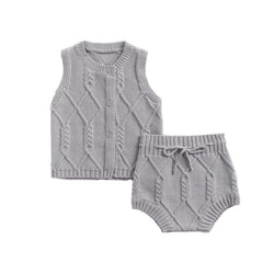 Newborn suit cotton knitted twist vest