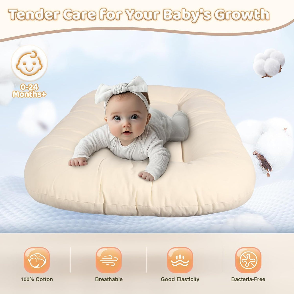 Newborn Pearl Cotton Breathable Biomimetic Baby Crib