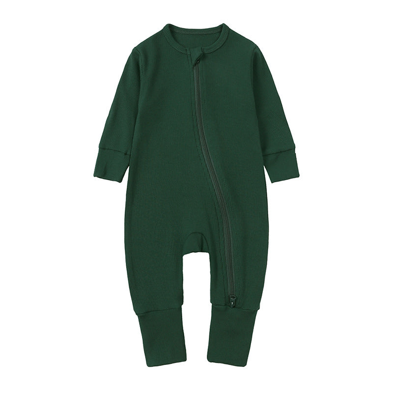 Newborn Clothes Solid Color Rib Fabric Romper