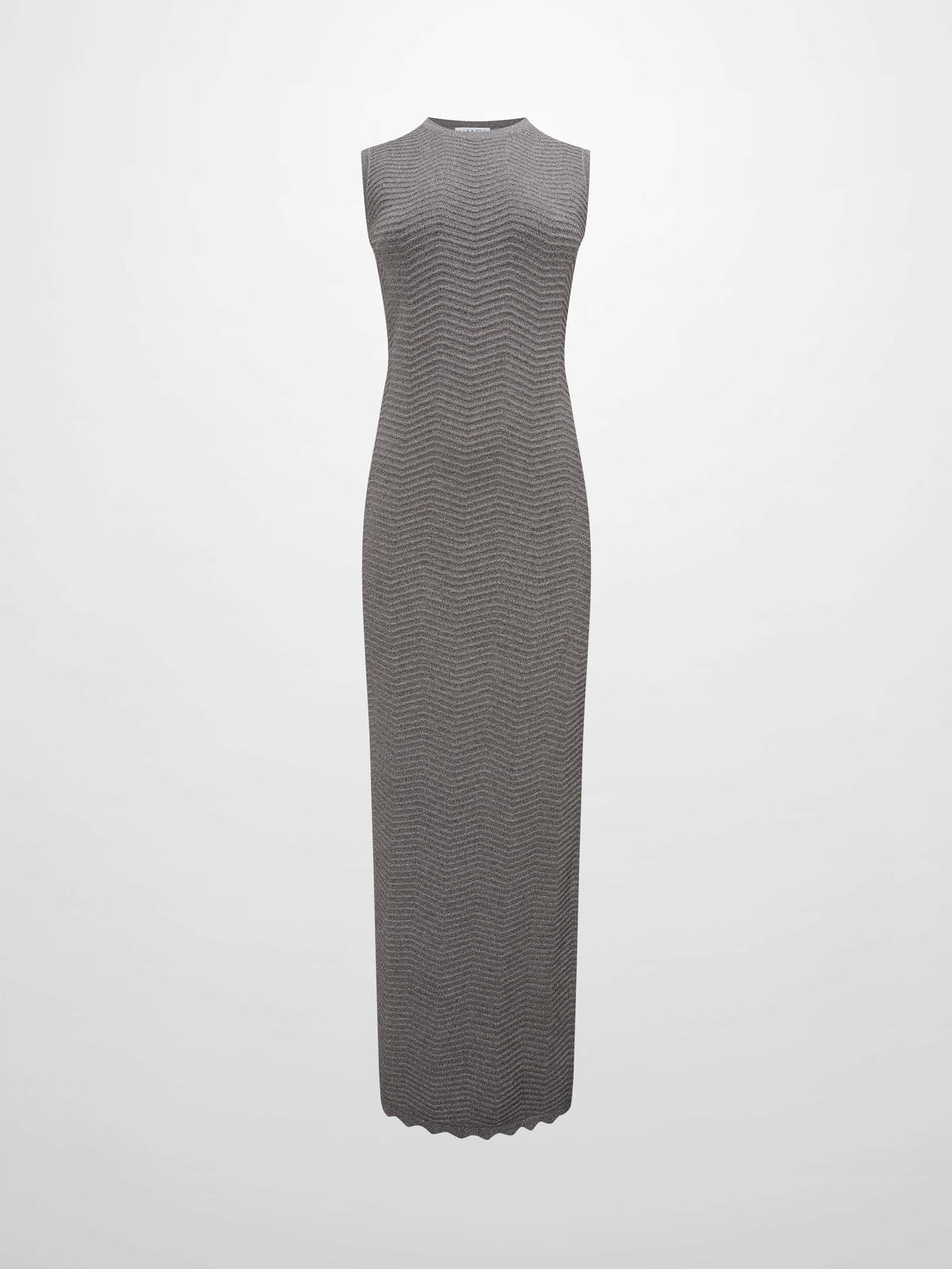 Wave Knit Slip Dress-Heathered Brown