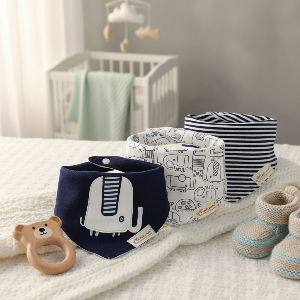 Cotton Baby Double Triangle Bibs 3 Pack Exclusive Edition
