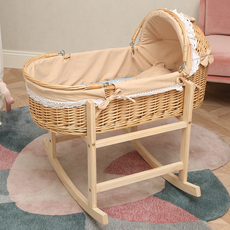 Newborn Anti-mosquito Sleeping Basket Rattan Bed Crib