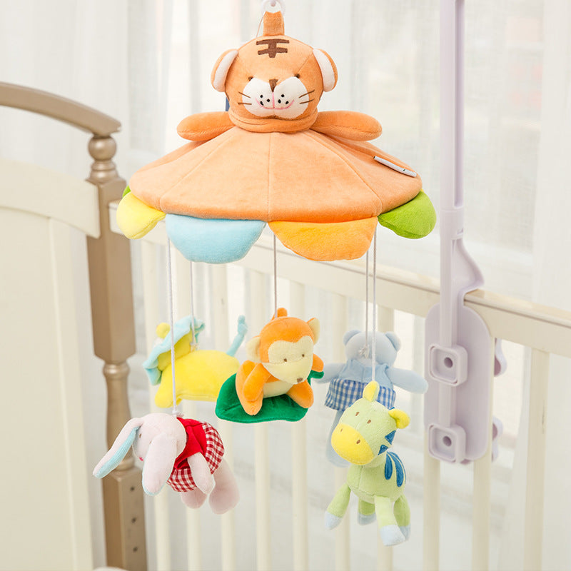 Tiger Bed Bell Baby Fabric Music Rotating Plush Bed Newborn Toy Cute Baby