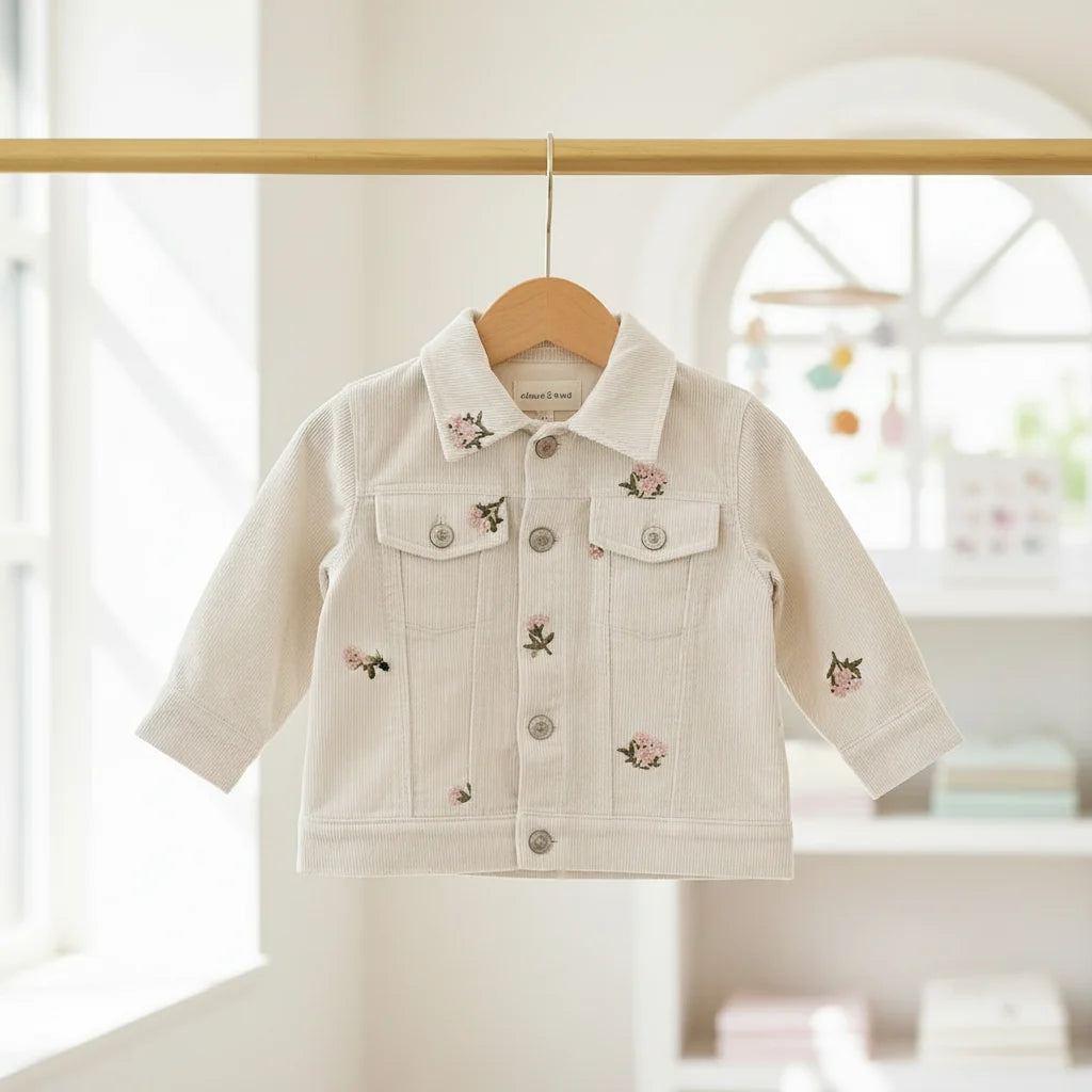 Pastoral Style Baby Coat Embroidered Flower Exclusive 0 To 3Y