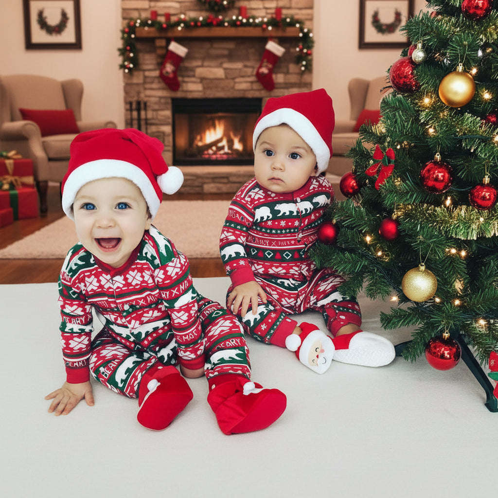 Infant Baby Boys Girls Christmas Santa XMAS Letter Plaid Romper Jumpsuit Outfits baby clothes winter clothe