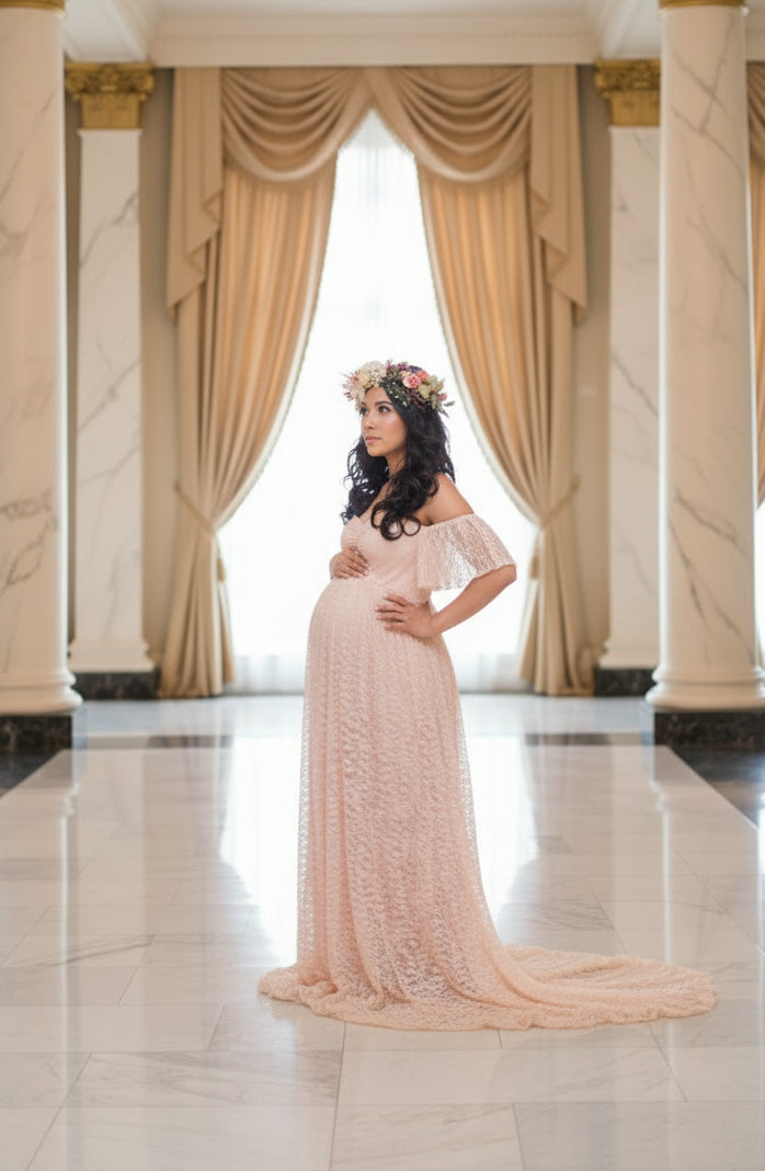 New Maternity Lace Dress Gowns for Photo Shoot Pregnant Dres