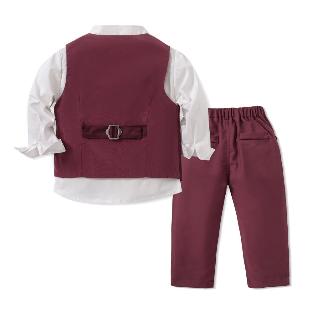 Children's Suit Bow Tie Vest Formal Three-Piece Set