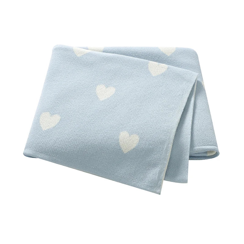 Cotton Baby Blanket Knit Newborn Boy Girl Bed Quilt 100*80CM Infant Stroller Swaddle Wrap Cute Loving Wrap Plaid Soft Sleepsack