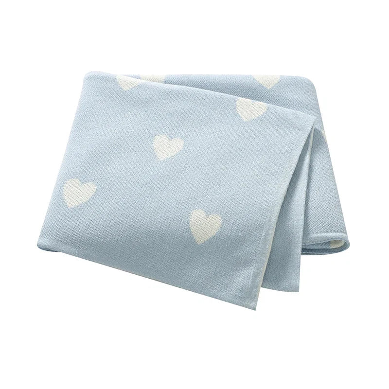 Cotton Baby Blanket Knit Newborn Boy Girl Bed Quilt 100*80CM Infant Stroller Swaddle Wrap Cute Loving Wrap Plaid Soft Sleepsack