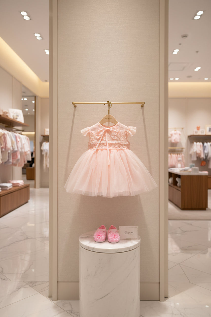 The Summer Baby Baby Princess Dress Dress Lightweight Breathable Mesh Lace Dress Moon Age