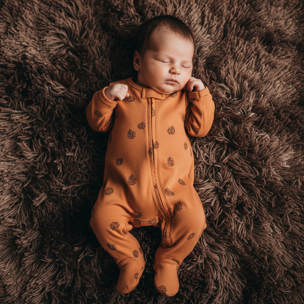 Comfortable Cotton Newborn Clothes Covered Foot Zipper One Piece Romper