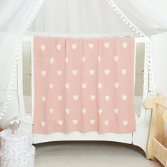 Cotton Baby Blanket Knit Newborn Boy Girl Bed Quilt 100*80CM Infant Stroller Swaddle Wrap Cute Loving Wrap Plaid Soft Sleepsack