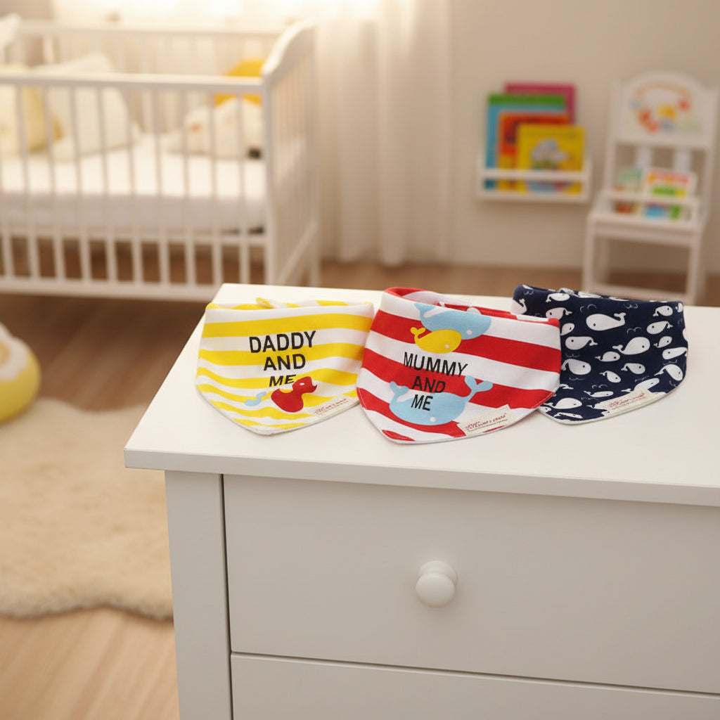 Cotton Baby Double Triangle Bibs 3 Pack Exclusive Edition