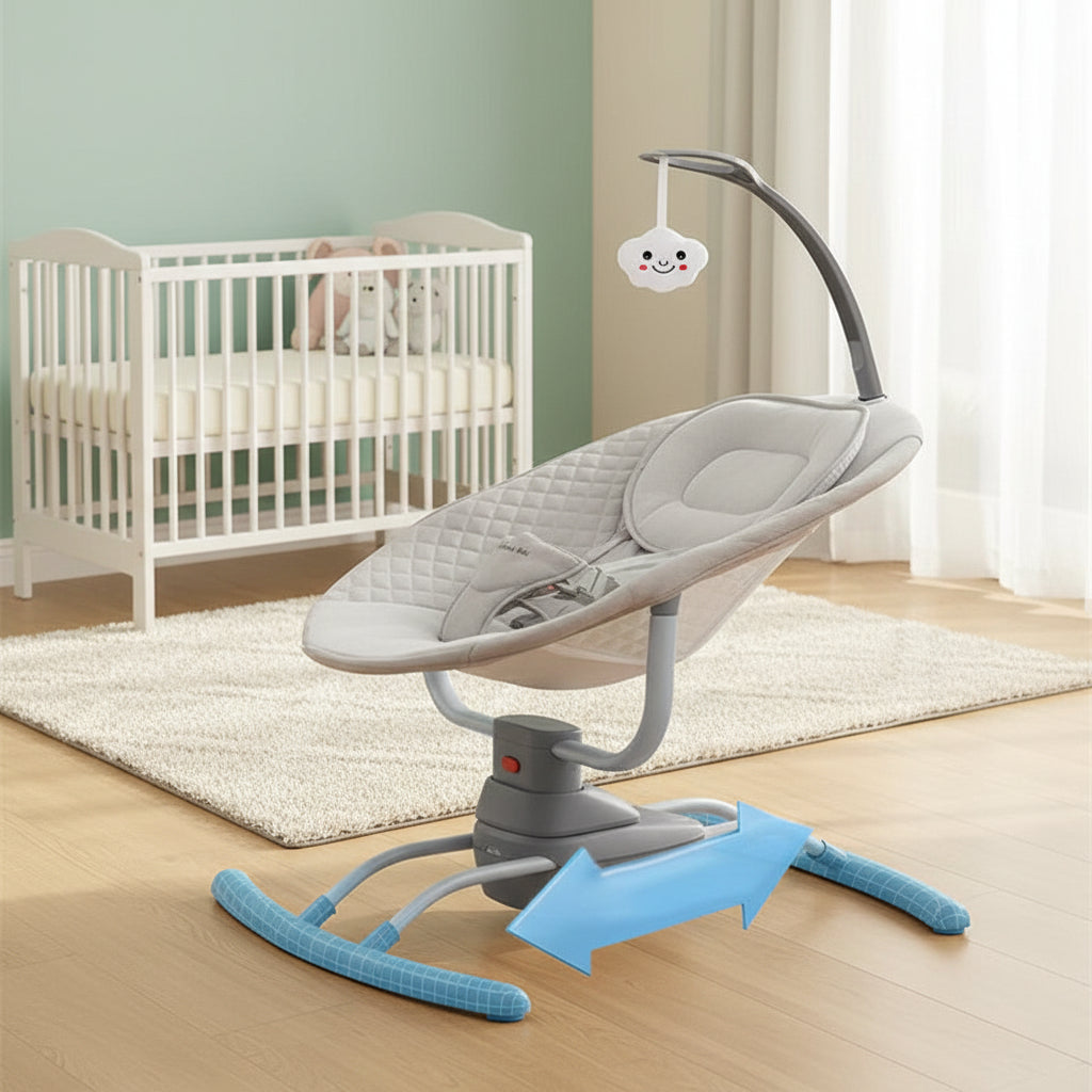 Electric Baby Rocking Chair With Bluetooth And Stable Alloy Frame