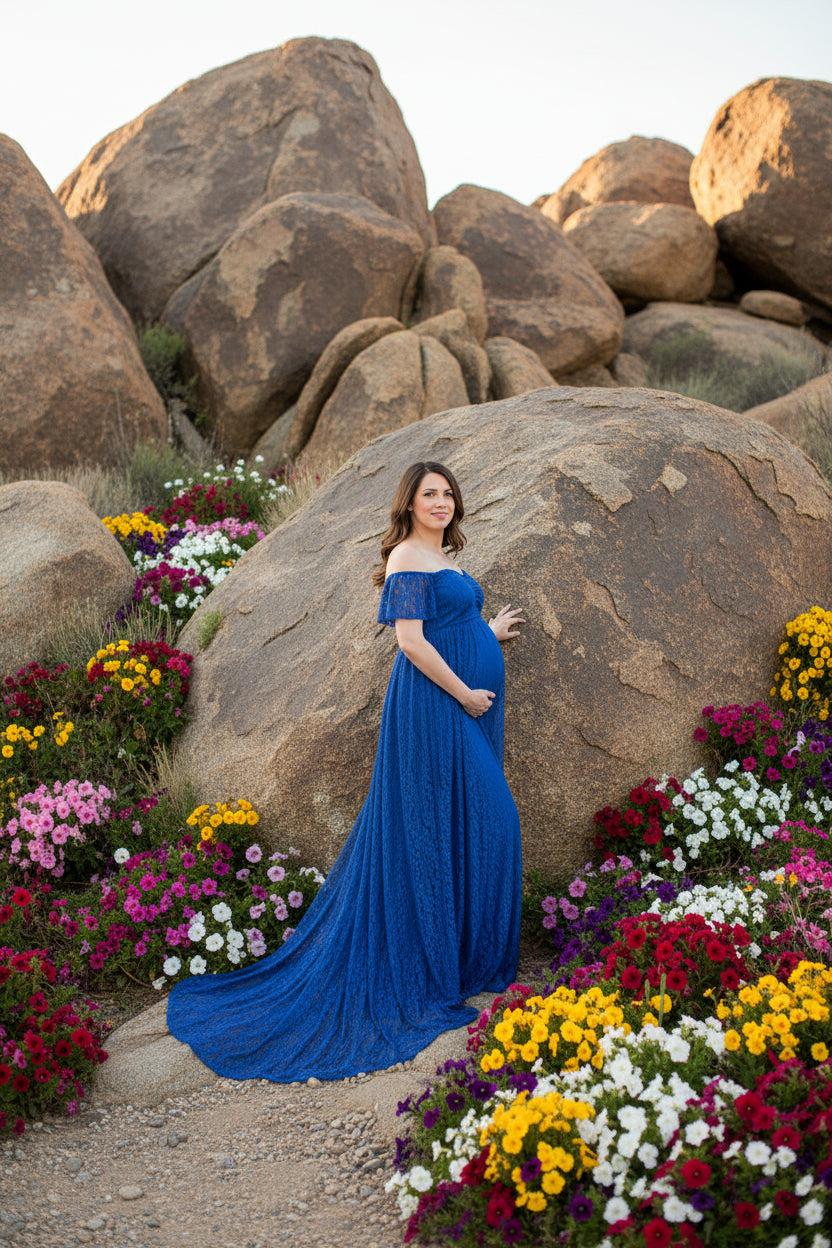 New Maternity Lace Dress Gowns for Photo Shoot Pregnant Dres