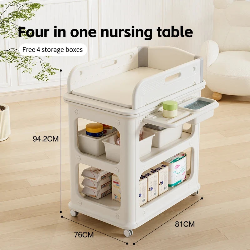 Modern Portable Baby Diaper Changing Table Indoor Playground Furniture With Dresser Plastic Nursery Home Care Center