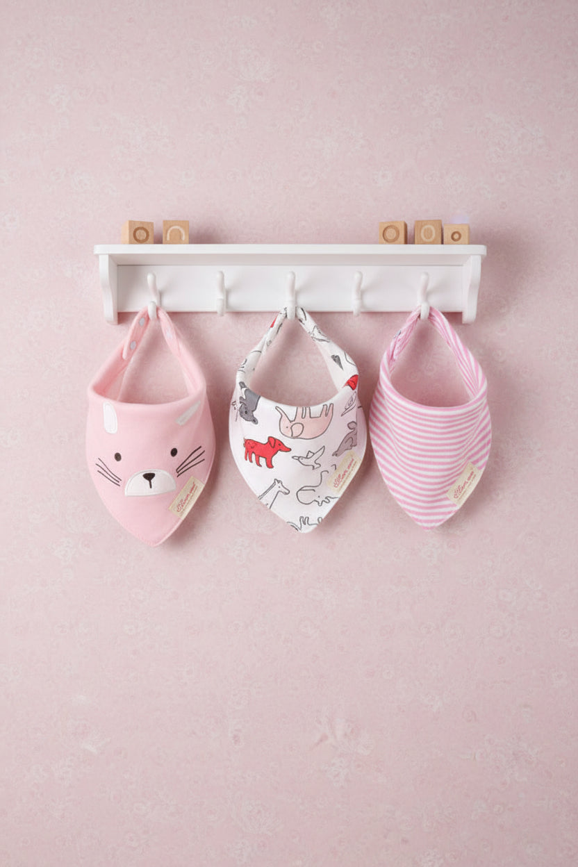 Cotton Baby Double Triangle Bibs 3 Pack Exclusive Edition