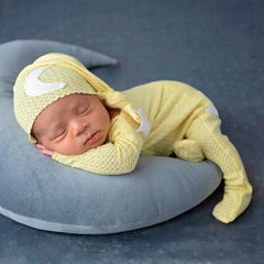 Moonbeam Baby Stars And Moon Knitted Jumpsuit - Cozy Knit For Newborn Photos