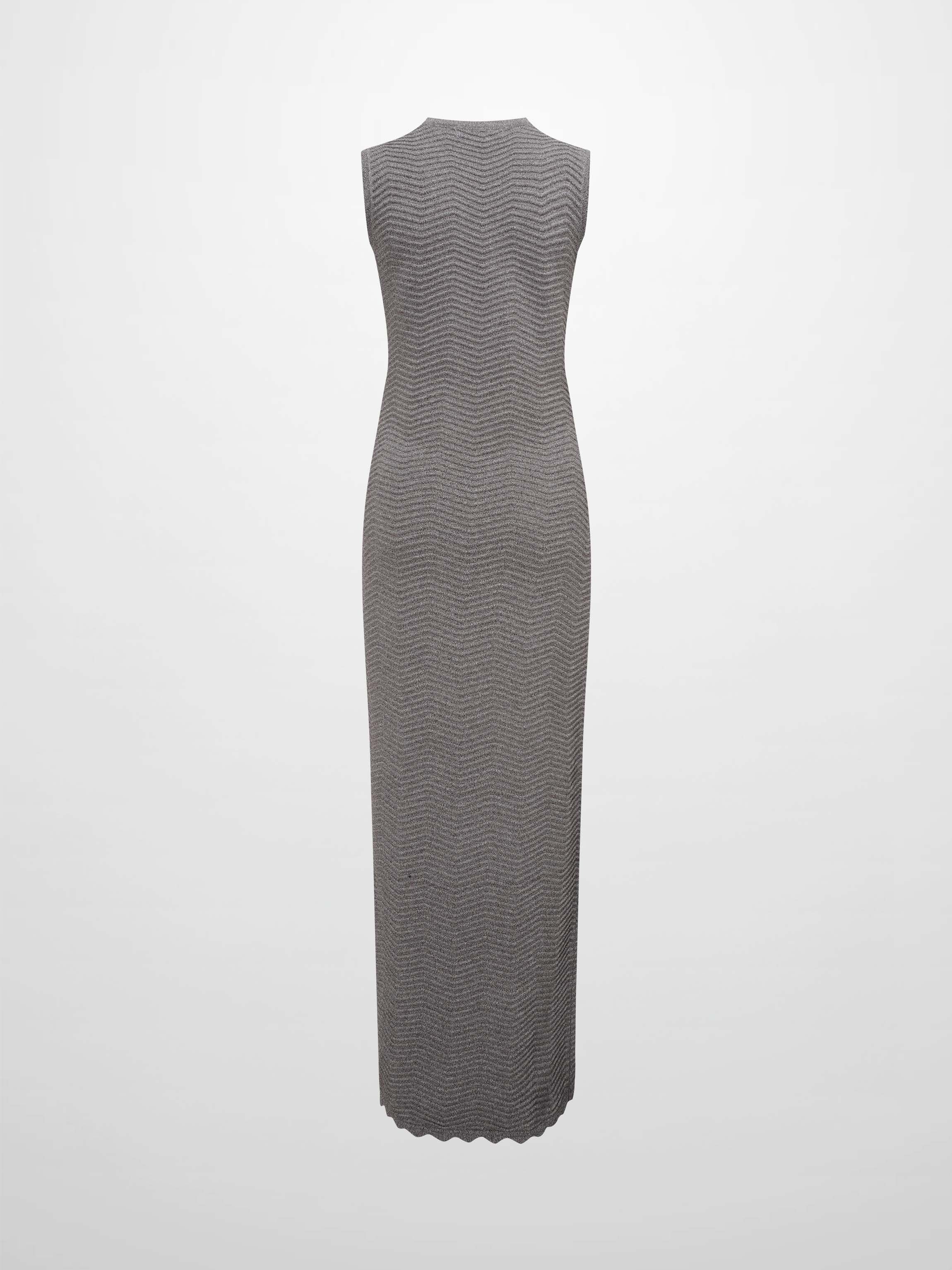 Wave Knit Slip Dress-Heathered Brown