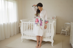 Heart Cutout Robe Back Buttoned Maternity Hospital Gown