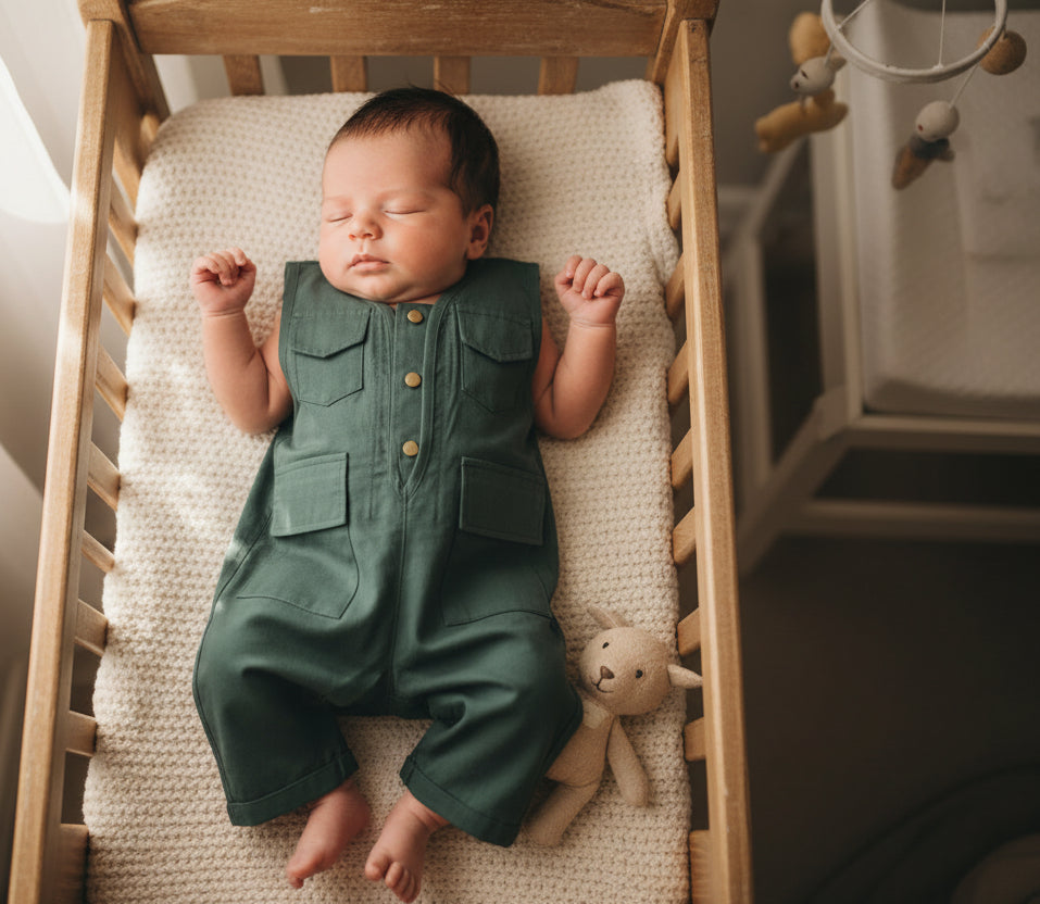 KidzCotton Kids Button Jumpsuit - Lightweight Cotton For Spring And Autumn