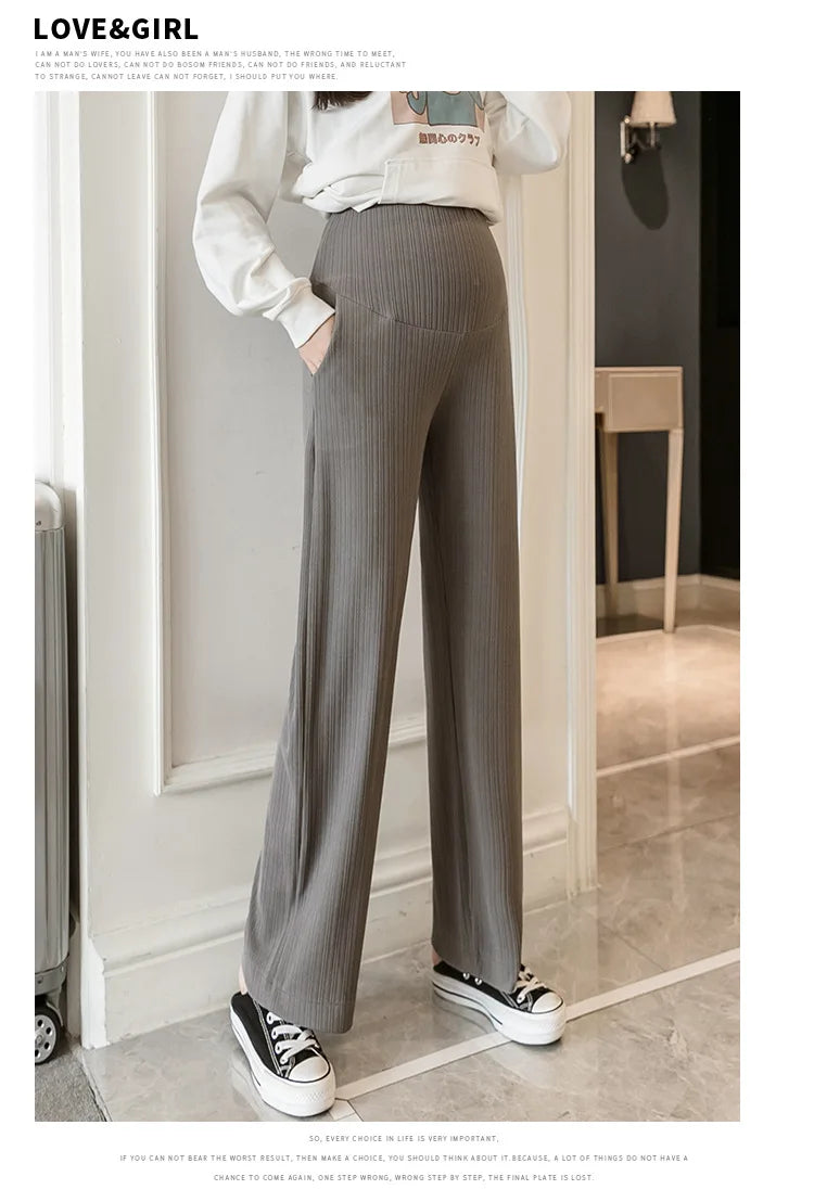 Maternity Clothings Thickened Belly Pants Clothes for Pregnant Women Casual Pants Loose Maternity Pants
