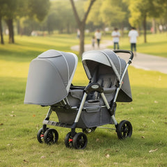 Carbon Fiber Twin Reclining Facing Seats Folding Stroller Elite Shock Absorption