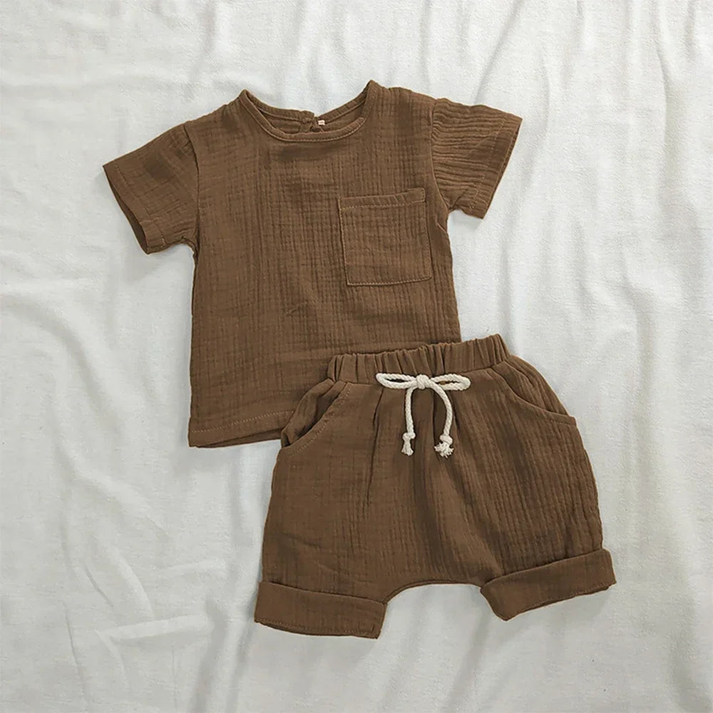 Soft Cotton Baby Collection Two Piece Outfit Set Premium Quiet Luxury