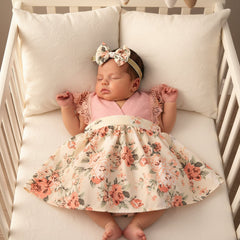 Girl Princess Clothes Baby Romper Girls Floral Lace V Neck Sleeveless  Jumpsuit Newborn Headband Kid Outfits Summer Clothing