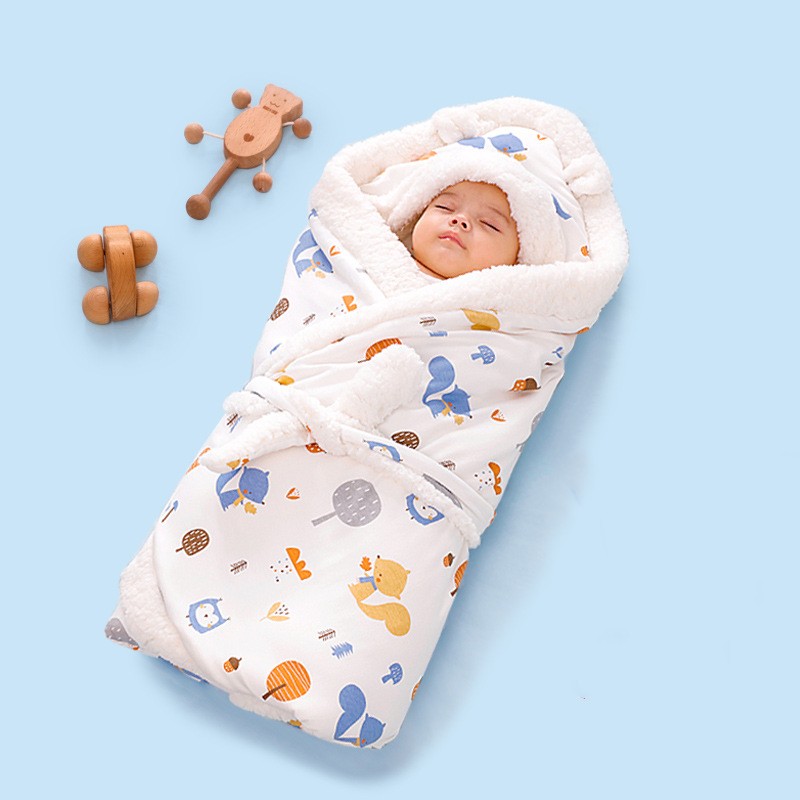Newborn Thickened Package Quilt Printed Lambswool Cuddling