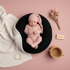 Newborn Photography Knitted Jumpsuit Long Tail Hat Two-piece Set